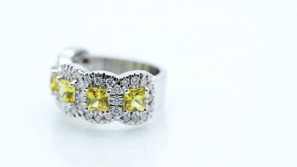 Princess Cut Genuine Yellow Sapphire Ring