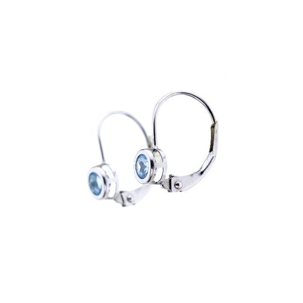 Blue Topaz Bezel Hanging Earrings