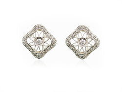 Antique Diamond Filigree Earrings with lever back