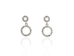 Circle diamond clearance earrings