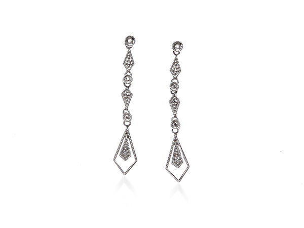 Diamond Dangling Filigree Earrings