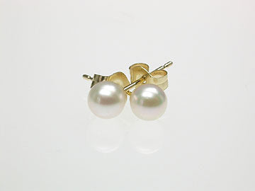 Genuine Round Cultured Pearls Stud Earring 3mm