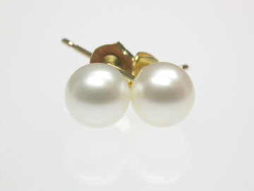 Genuine Round Cultured Pearls Stud Earring 5mm